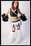 Cropped Cheerleader Black & White Outfit