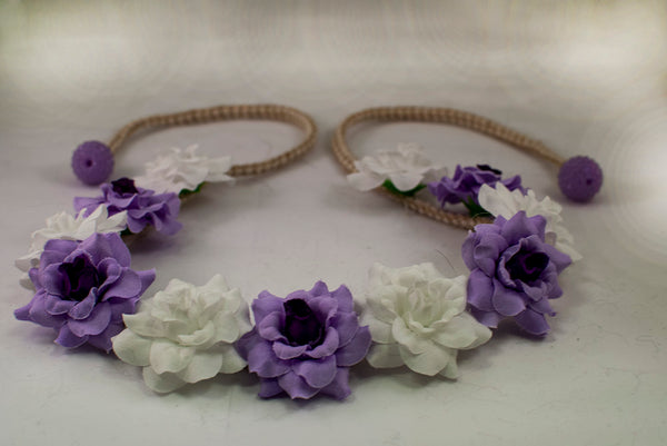 Purple & White Flower Crown Headband