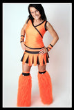 Long Cheerleader Orange & Black Outfit