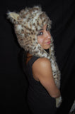 Fuzzy Long Animal Hat- Snow Leopard