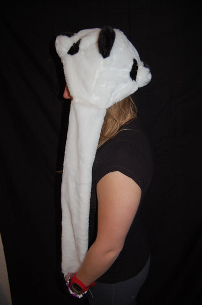 Long Double Sided Animal Hat- Panda