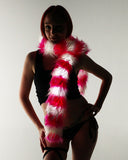 Pink Striped Light up Fur Boa
