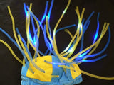 Flashing LED Tentacle Beanie- Yellow/Blue