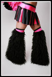 Over The Knee Black & Pink Fluffies