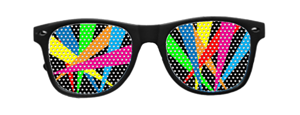 Multi Spot-Light Vinyl Sun Glasses with Black Frames