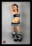 Cropped Cyberslash Checkered Outfit