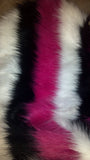 Striped Black, White and Pink Faux Fur 