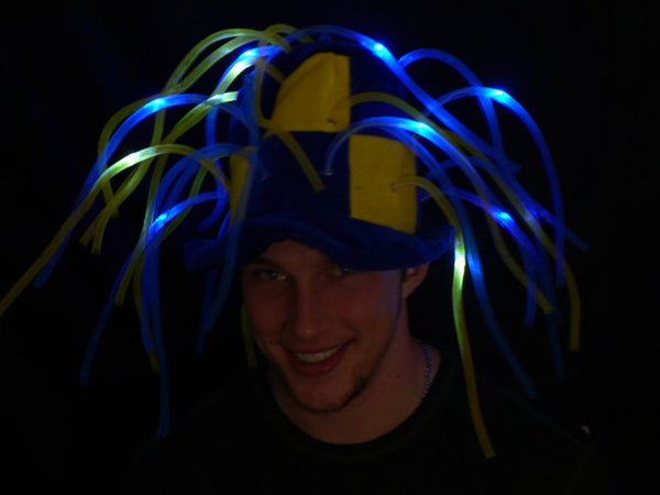 Flashing LED Tentacle Top Hat- Yellow/Blue