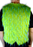 green with blue spike vest back