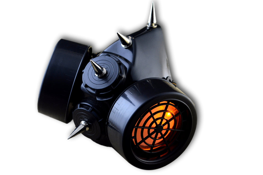 thumbnail image 2 of Gas Mask Respirator Black Punk Goth – Cyber Halloween Steampunk Party Cosplay Prop 2 of 6