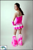 Long Cyberslash Pink & White Outfit Back