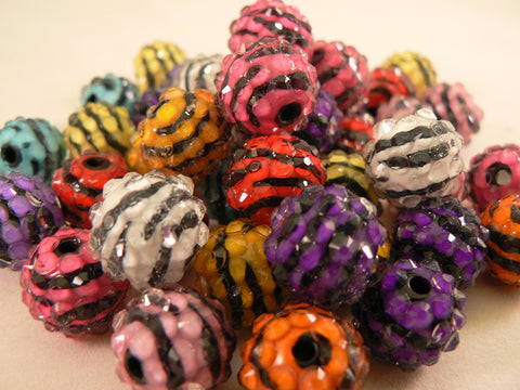 Zebra Striped Neon Kandi Beads