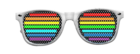 Rainbow Vinyl Shades with White Frames