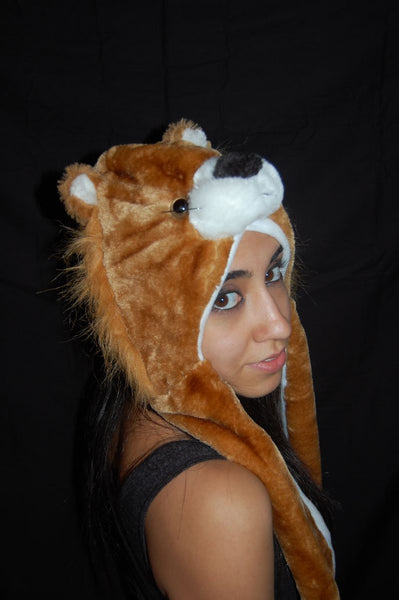 Long Double Sided Animal Hat- Lion