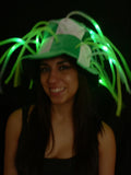 Flashing LED Tentacle Top Hat- Green/White