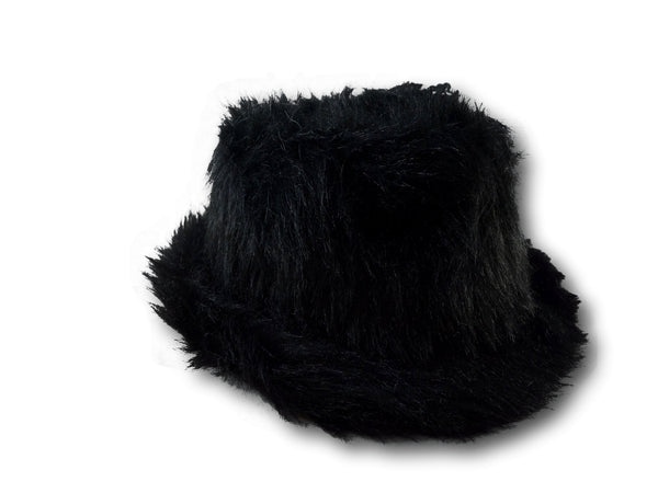 Black Faux Fur Fedora Trilby Hat Soft Luxury hat