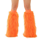 Orange Fluffy Leg Warmers by Rave-Nation