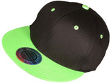 Black/Neon Green Snapback Hat w/ Green Underbill