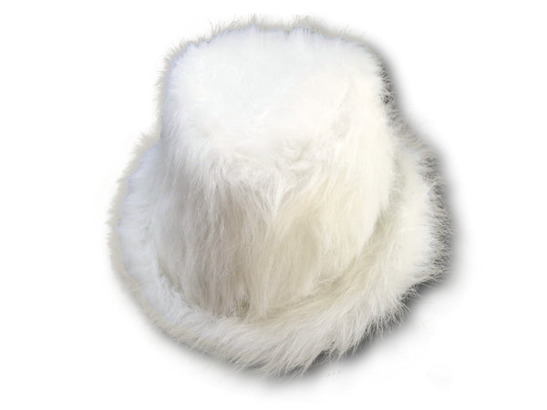 White Faux Fur Fedora Trilby Hat Soft Luxury hat