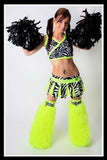 Cropped Cheerleader Yellow Zebra Outfit