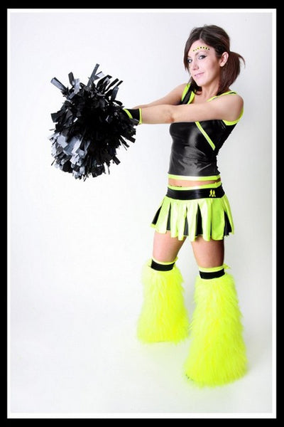 Long Cheerleader Black & Yellow Outfit