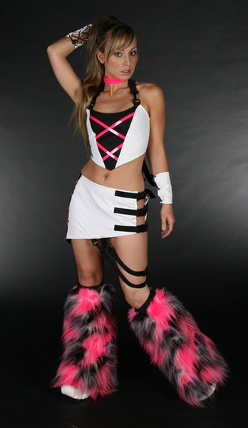 Neon Outfit White, Black and Pink