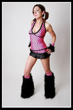 Long Trance Black & Pink Mini Polka Outfit