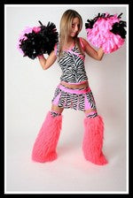 Long Cheerleader Pink & Zebra Outfit