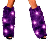 Purple fuzzy leg warmers