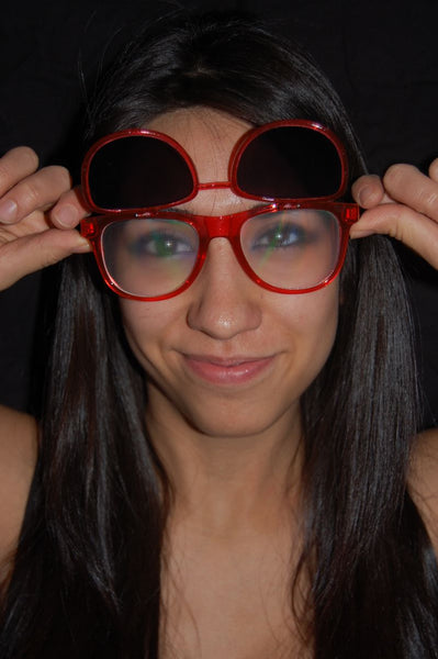 Rainbow Diffraction Vision Sunglasses- TRANSPARENT RED
