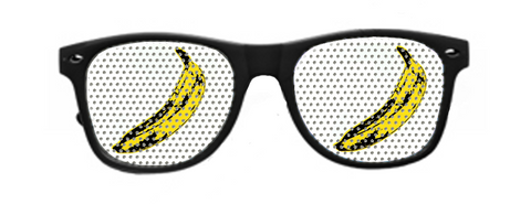Banana Vinyl Raver Shades with Black Frames