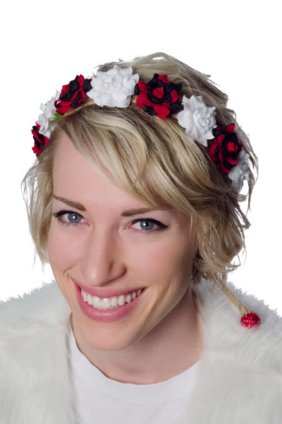 Red Black and White Flower Crown Model