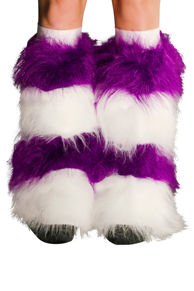Purple & White Fluffy Boot Covers