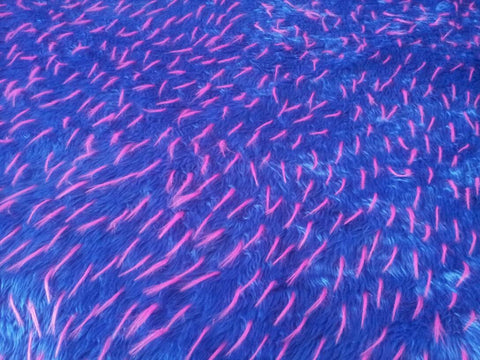 Blue Faux Fur with Pink Spikes 
