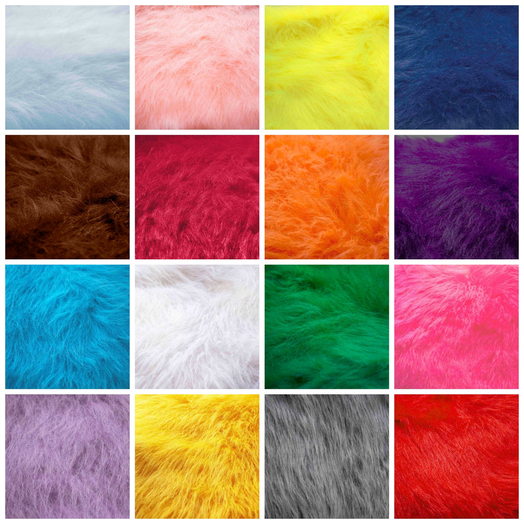 Faux/Fake Fur Mongolian Fabric Sold by The Yard (Black)