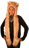 Animal hood White with Pink and Lime Spikes 3