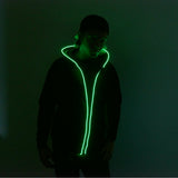 Black Light Up Hoodie - Green LED