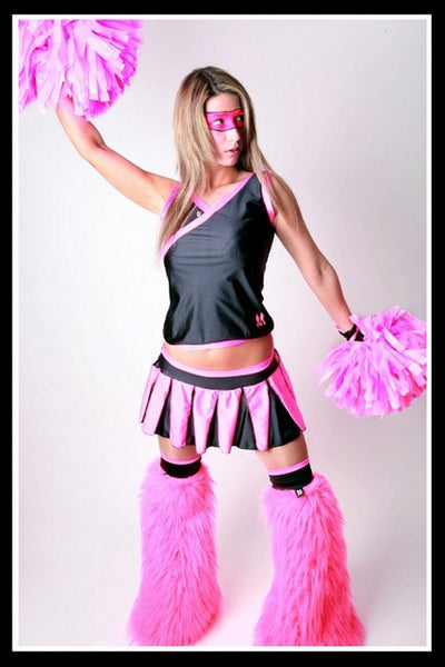 Long Cheerleader Black & Pink Outfit