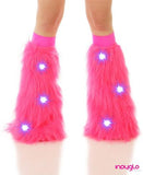 Hot Pink LED Fluffy Leg Warmers