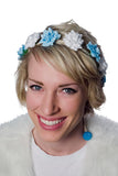 Blue & White Flower Crown Headband Blue & White Flower Crown Headband Model