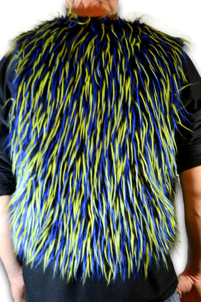 black with lime and blue spike back
