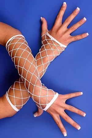 arm fish net Fishnet Arms -White