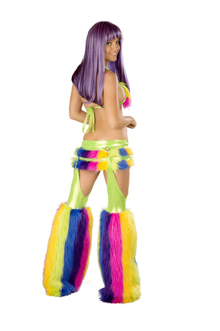 Rainbow Furry Skirt Set