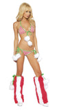 Candy Cane Striped Bikini Rave Outfit Front
