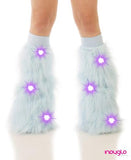 Baby Blue LED Fluffy Leg Warmers
