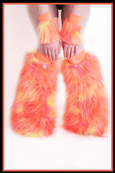 Fluffy Cuff Pink, Yellow, & Orange Set