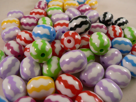 Oval Zigzag Kandi Beads