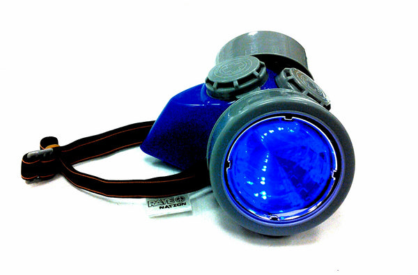 Steampunk Gas Mask - Blue-Grey Frame