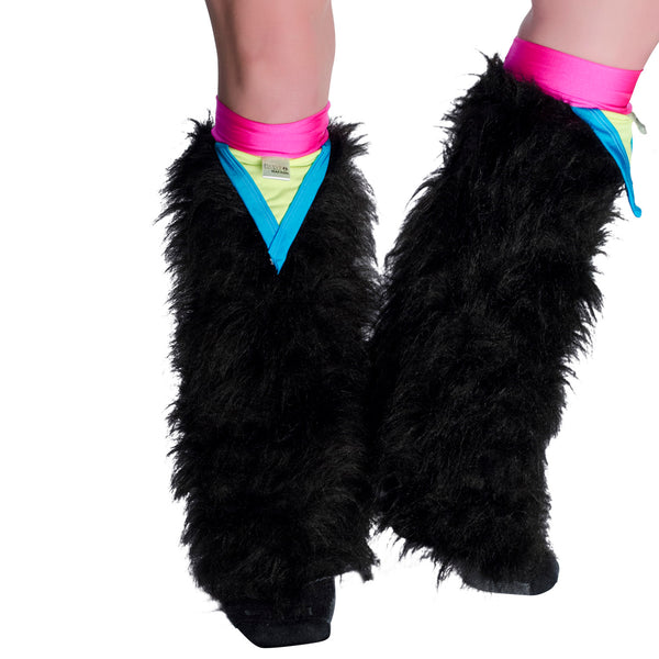 Black Fluffies with Pink Triangle Kneebands 3