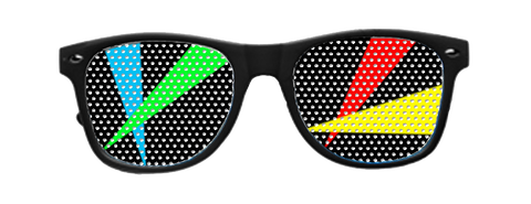 Laser Vinyl Rave Shades with Black Frames